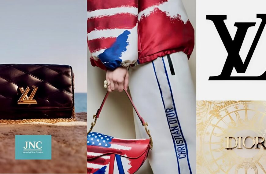กระเป๋า Louis Vuitton และ Dior พร้อมโลโก้แบรนด์ สื่อถึงสินค้าหรูที่อาจได้รับผลกระทบจากภาษีโลกในปี 2025